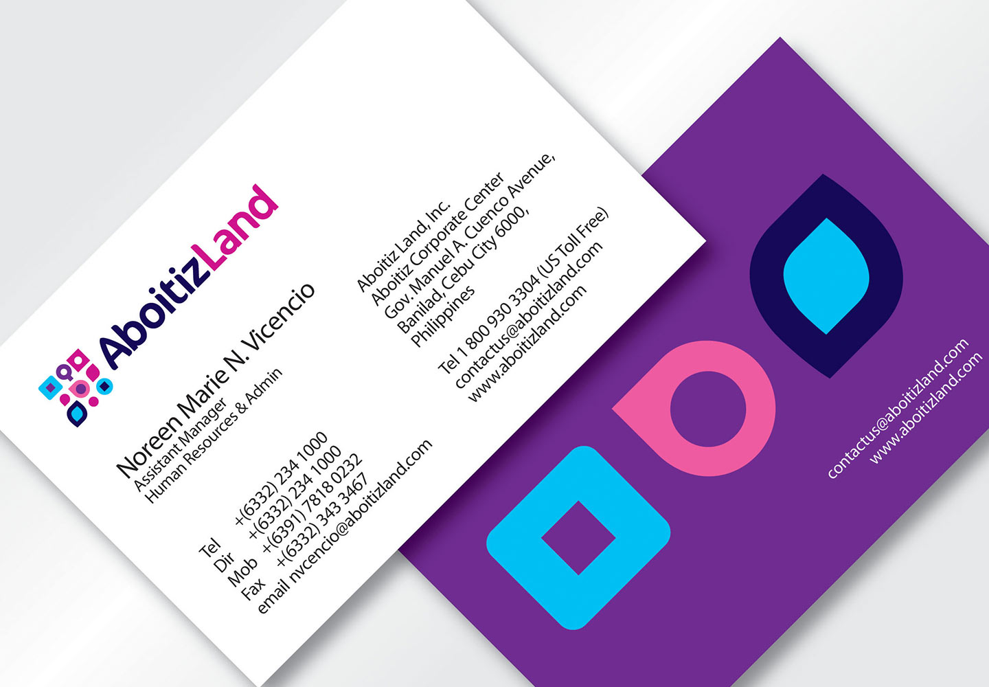 Brand consultancy in Real Estate Industry. Business Card for AboitizLand.