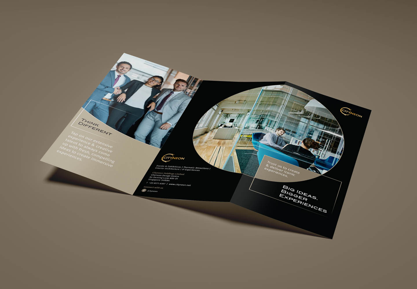Brand Consultancy in Arts and Entertainment Industry. Brochure Design for Cityneon