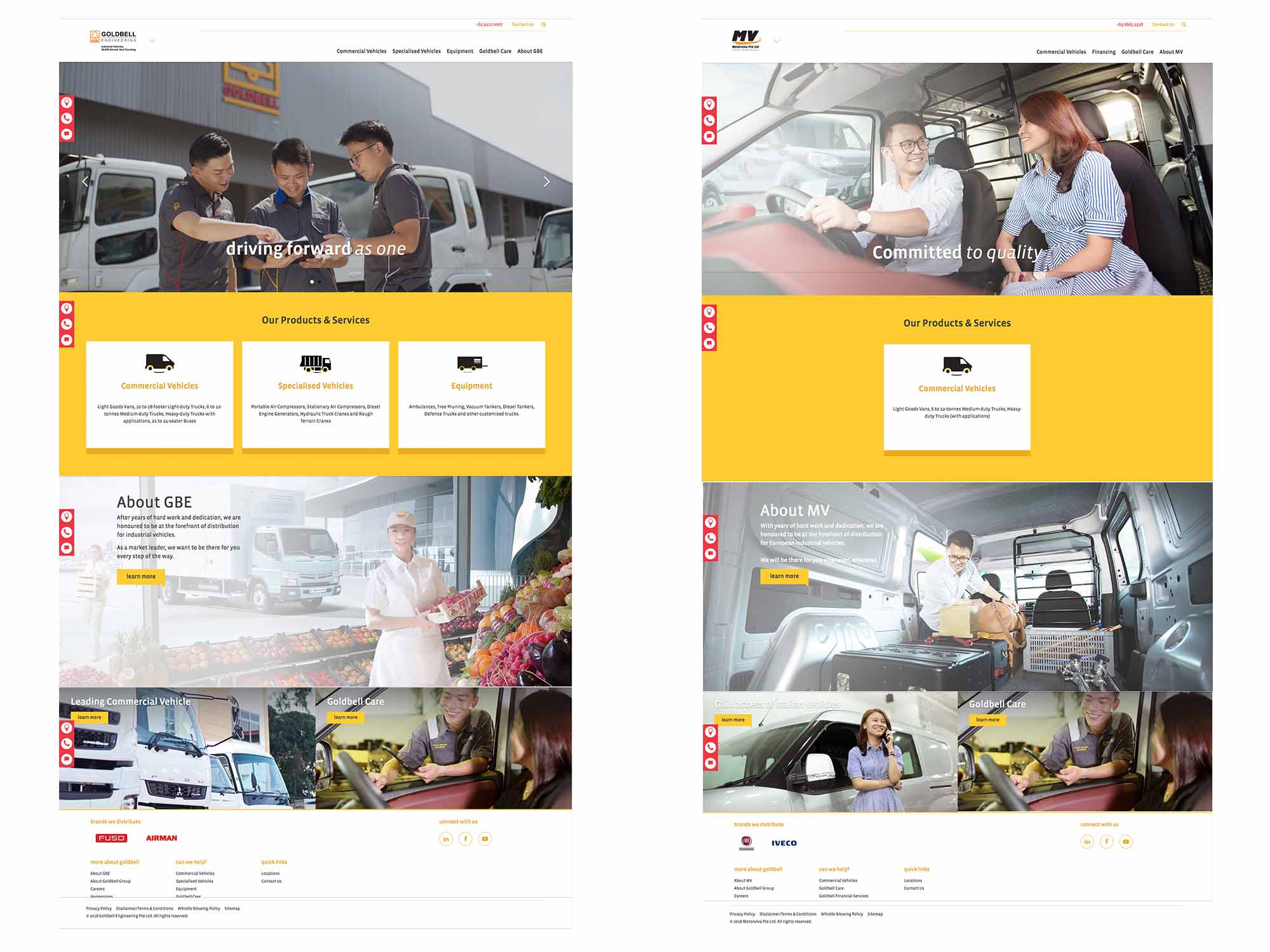 Brand Consultancy in Automotive Industry. Website design for Goldbell.