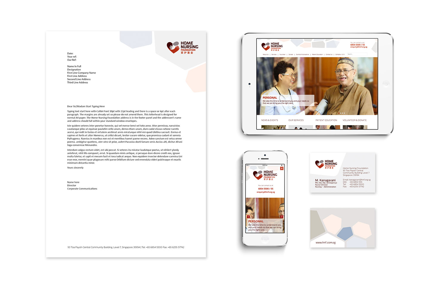 Brand Consultancy in Healthcare Industry. Corporate Identity of Home Nursing Foundation