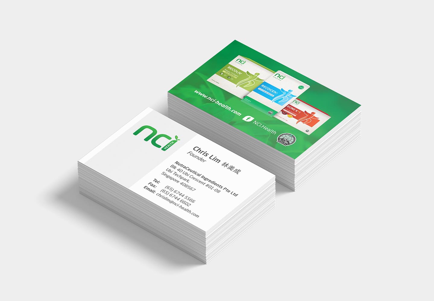 Brand Consultancy in FMCG industry. Business Card for NCI.
