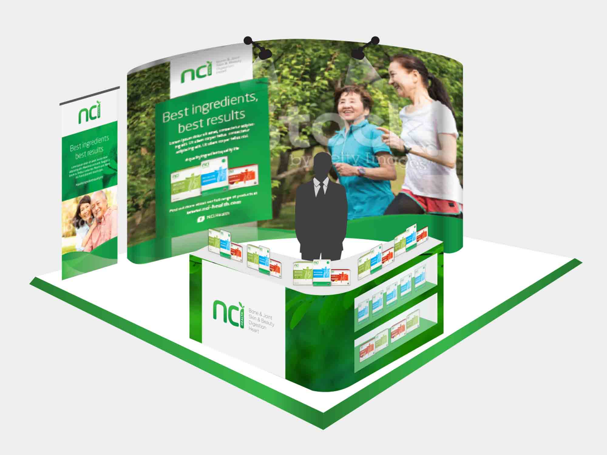 Brand Consultancy in FMCG industry. Exhibition design for NCI.