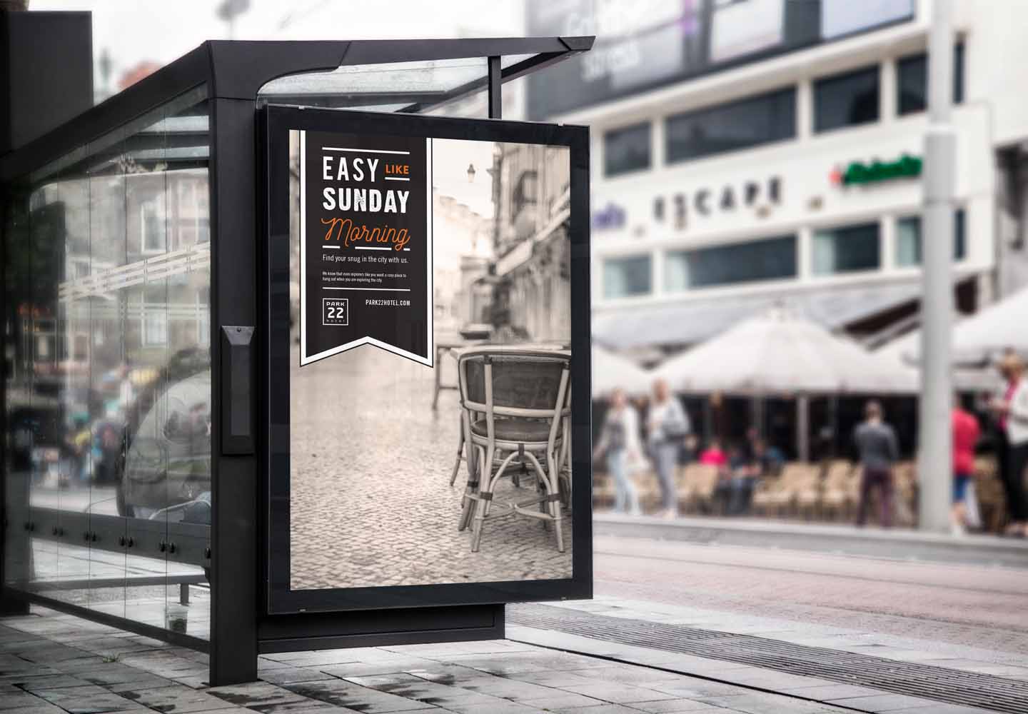Brand Consultancy in Hospitality Industry. Bus Stop Ad for Park 22