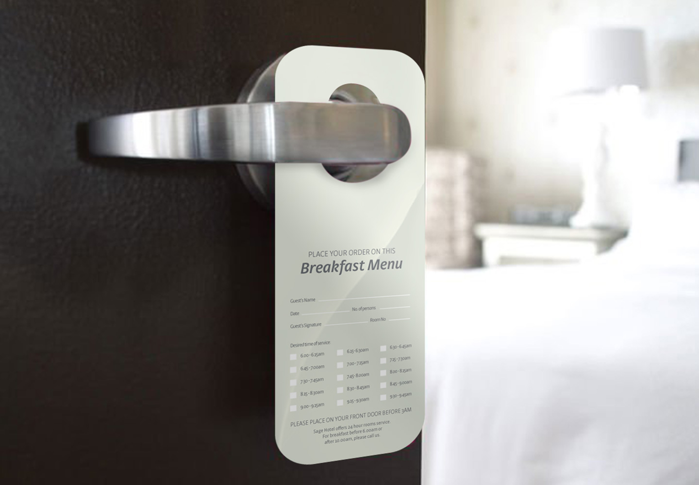 Brand Consultancy in Hospitality Industry. Hotel door signs for Sage Hotels.