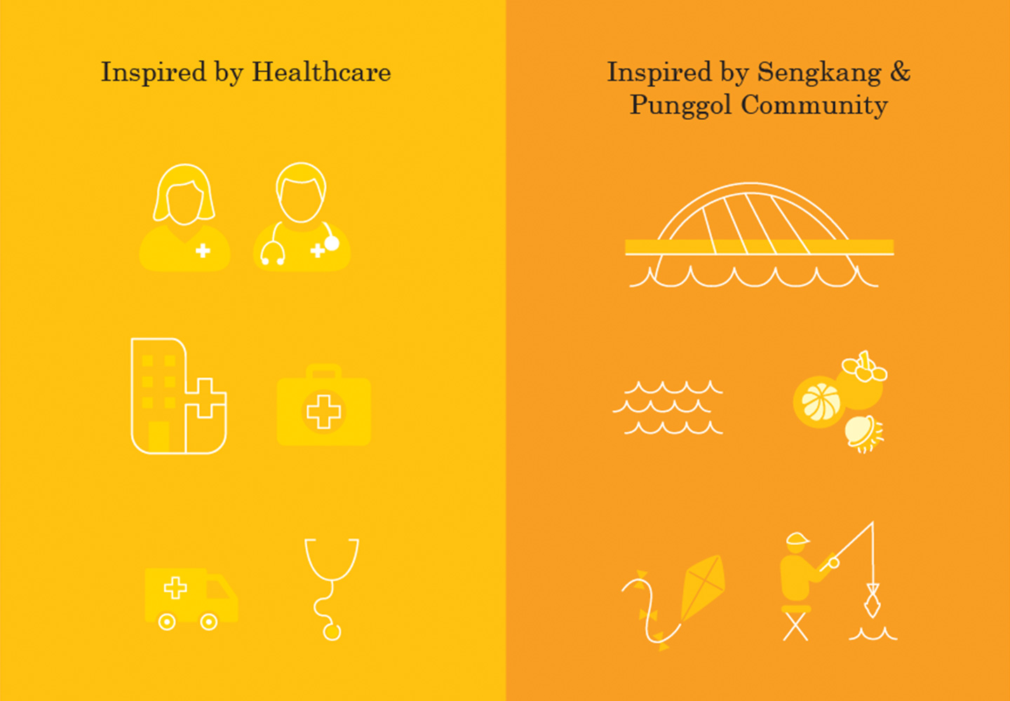 Brand Consultancy in Healthcare Industry. Icons for Sengkang Health.