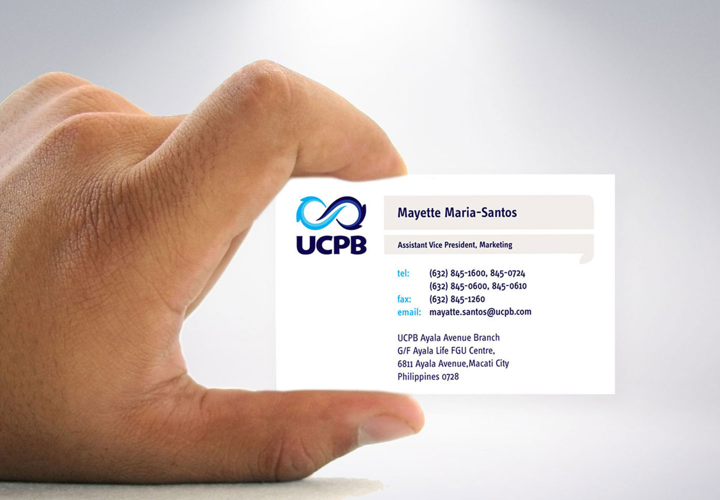 Brand Consultancy in Financial Services Industry. Business Card for UCPB.